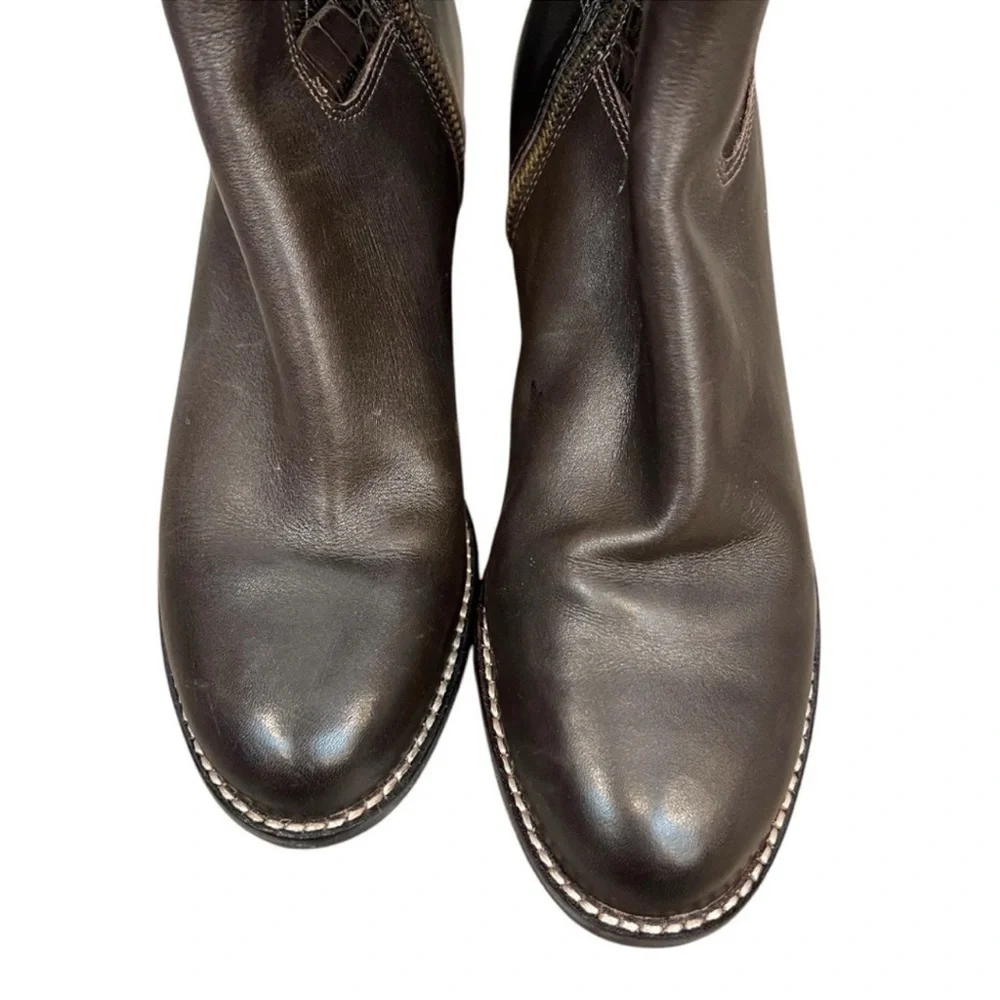 Cole Haan Nike Air crocodile embossed tall riding boots